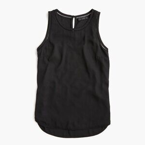 J Crew Drapey sleeveless top with ladder trim, size 22 in Black